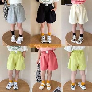 Shorts Shorts Summer Solid Color Preschool Girls Loose Shorts Girls Bomullsbarn Sport Shorts Baby Shorts Barnkläder 1-10 år WX5.22