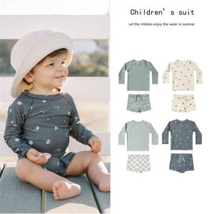 2023 Baby Swimwear Sets Toddler Boys Swimming Brand Designer Children Hawaii Bathing Suits Beach Vacation Clothes L2405