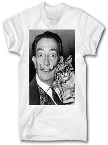 Salvador Dali Cat Shirt S XXXL surrealismo Artista Artista casual Camisa de manga curta Tee8622567