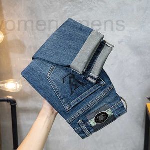 Mäns jeans designer koreansk liten ft smal passform tjock europeisk ungdom gb82 n3g3