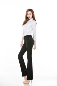 Jeans femininos coram a bota feminina negra cortou fêmea de cintura alta da cintura alta calça calças calças de baixo para baixo