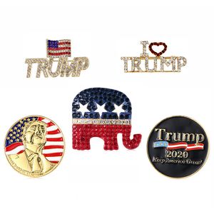 2024 Trump Brosche Party Dekoration Amerikaner patriotischer republikanischer Kampagne PIN Gedenkfeiernungsabzeichen