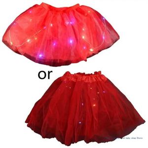 Spódnice spódnice 67JC PREZCHOL GIRLES PET LED LED Princess Fairy Dress Luminous Sheer Skiing School wykonuje baletowe narciarstwo dla małych dziewcząt WX5.21