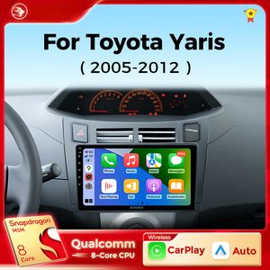 DVD de carro Multimídia Player para Toyota Yaris 2005-2012 sem fio Android 12 Auto CarPlay Qualcomm 4G DSP 48EQ 2 DIN