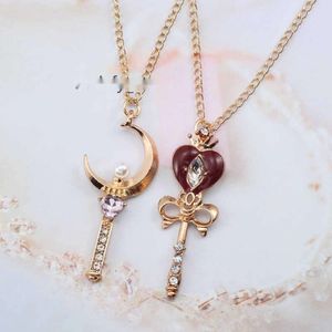 Hänge halsband hänge halsband hänge halsband anime sjöman måne kvinnor kristall pärla kärlek hjärtmåne trollkarlar tecknad segeloon smycken ddd