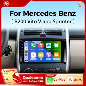 Rádio DVD de carro para Mercedes Benz B200 W169 W245 Viano Vito W639 Sprinter W906 Wireless CarPlay Android Auto Multimedia Player