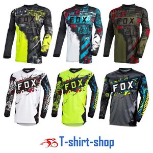 Herrt-shirts 2024 Mountain Bike Sportwear Fox Jersey Racing Motorcykeltröjor MTB BMX Downhill Moto DH Motocross T-shirt QB0S