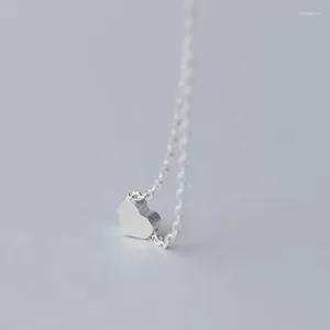 Pendants Real 925 Sterling Silver Cute Frost Heart Choker Necklace Personality Fine Jewelry For Women Wedding Party Accessories
