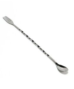 26CM Stainless Steel Long Mixing Spoon Spiral Long Bar Spoons for Cocktail Drinking Two Head Long Spoons Forks5854855