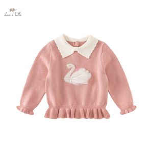 Dave Bella 2023 New Autumn Winter Girls Baby Kids Top Sweater Sweater Pullover Fashion عارضة حلوة لطيف لطيف DB4236891 L2405 L2405