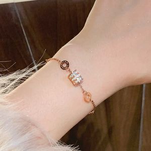 Roman Small Waist Titanium Steel Bracelet for Girls with a High-end Feel Zircon Best Friend and Accessory
