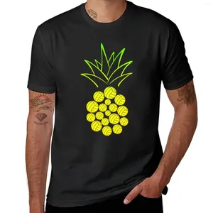 Herrtankstoppar volleyboll ananas t-shirt plus storlekar vanlig sommarstopp snabbtorkande män