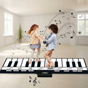 Клавички фортепиано детская музыка Sound Toys 180x72cm Электронная музыка Ковер Черно -белая клавиатура Дети, играющие на фортепиано WX5.214855