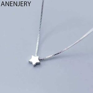 Pendant Necklaces ANJERY Silver Star Pendant Necklace Simple Charm Clavicle Chain Necklace Womens Jewelry Gift S-N592 S2452206
