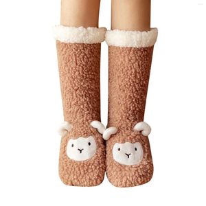 Donne calze Zoci Calze di Natale lunghe camere da letto invernale per indossare la neve del sonno addensato del tappeto H