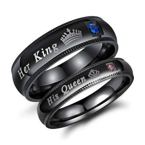 Para pierścieni Para Para Para Króla Jego królowa Deklaracja Pierdzież Moda AAA Crown Crown Ring Romantyczne rocznica ślubna S2452301