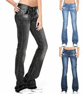 Женщины 039S джинсы высокая талия Женщины Bootcut Denim Bell Bottoms Ladies Skinny Flound Blayers6170057