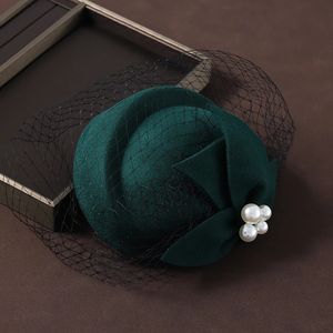 Свадебная невеста аксессуары для волос элегантная зеленая шляпа Королева Сладкая для женщин и девушек 240516