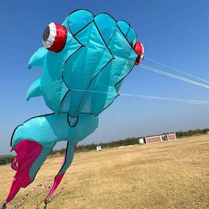 kite accessories 3d 10m 3-color goldfish kite كبيرة كبيرة للحيوان الناعم الاحترافي في الهواء الطلق في الهواء الطلق طائرة ورقية شاطئية سهلة الطيران والدموع T240521