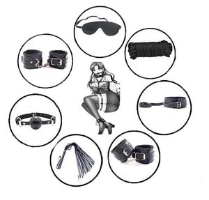 7 sexy Bindungskragen Armbänder Fesseln Sex Peitsche Seile Manschetten Peitschen sexy Fetisch BDSM -Einschränkung Set Adult Produkte Sex Toys 240521