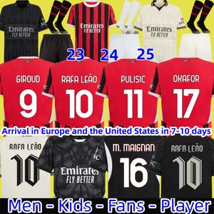 Reijnders 24 25 Koche Soccer Jerseys S de Ketelaere Rafa Lea Football Shirt Fourth 4th Men Kit Kit Kits 2023 2024 Pulisic Loftus-Cheek Theo AC