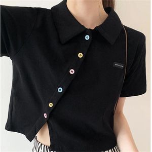 Polos dla kobiet obce kotki Polo smukłe dziewczęta moda 2024 Plus Size Casual Chicka Tops Solid Summer Short MoUw All-Match T-shirts