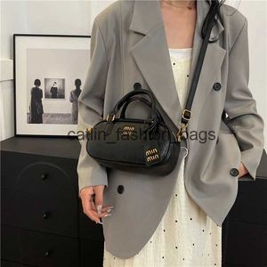 Cross Body 2024 New Fashion Womens Pillow Bag Solid Color Small Square PU Bowling Shoulder Crossbody Boston H240523