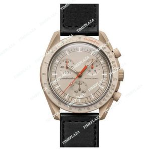 Bioceramic Planet Moon Mens الساعات كاملة الوظيفة Quarz Hate Mission to Mercury 42mm Nylon Luxury Watch Limited Edition Master Wristwatches SSS