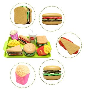 Cozinhas tocam cozinhas de comida brincar com comida 27 infantis lanches destacáveis hambúrgueres alimentos de alimentos de plástico de cozinha brinquedos wx5.2163525