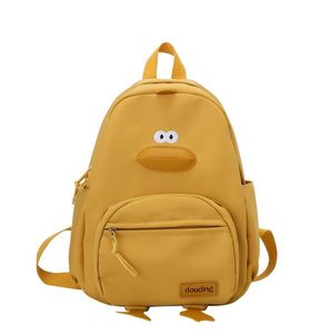 Crianças fofas de bolsa escolar de grande capacidade Backpack de mochila casual pato pato jardim de infância