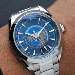 أوميجا سوبركليون مشاهدة الأصلي رجال الساعات Seamasters Aqua Terra Worldtimer Chronograph Designer مشاهدة الفاخرة AAA MONTRE DHGATE NEW