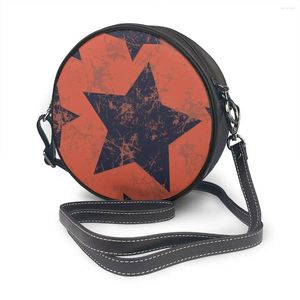 バッグoln幾何学青と赤と星の丸いクロスボディ携帯電話肩のメッセンジャーバッグ女性のための毎日の使用