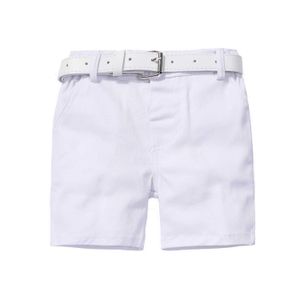 Shorts Shorts Newly born 1-6Y boy daily shorts fashionable yellow+white shorts with belt 2-piece set birthday party casual set WX5.22