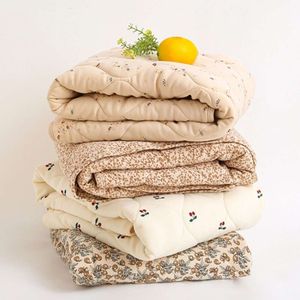 Новая осенняя зима теплый ребенок мягкий хлопковой вишневый печать детская одеяло одеяло одеяло для новорожденных пеленок.