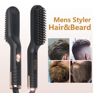 high quality 3 in 1 electric ceramic beard and hair straightener brush beard straightening comb Men and women 240523