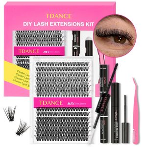 TDANCE 280PCS DIY Mix Clusters Kit 30D40D Lash Bond and Seal Remover Accessories SelfGrafting EyeLashes Extension At Home 240511