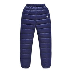 Boys down wadded trousers kids stripe pattern Girl warm child windproof waterproof winter Long thickness pants for 1-12T L2405