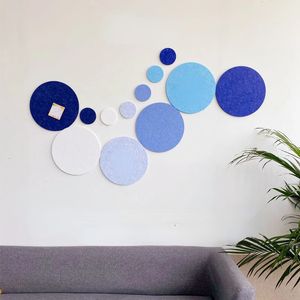 Creative Circular Felt Cork Board Kindergarten Shool Office Household Wall Stickers Sets Decoration Pos Message Bulletin Show 240521