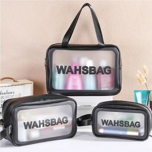 Förvaringspåsar Kvinnlig transparent vattentät påse Makeup Bag Portable Travel Wash Cosmetic