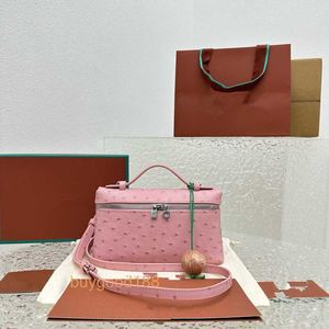 Lare torba na lunch torba kobiety białe baihe same oryginalne skórzane struś wzór lunch torebka makijażu pojedyncze ramię to torebka crossbody