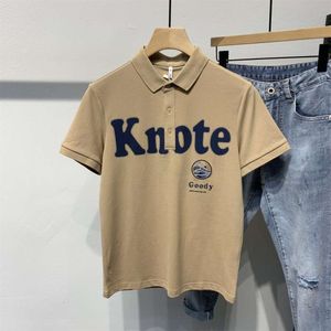 Trendy Instagram Letter Printed Collar Short Sleeve T-shirt for Men's Spring 2024 New Korean Loose Versatile Polo Shirt