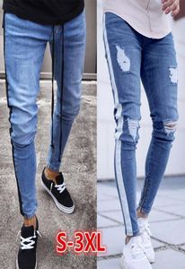 NIBESSER 2020 Skinny Jeans Men Sexy Ripped Hole Stretch Denim Trousers Male Autumn Straight Streetwear Pencil Jeans Plus Size T2006220004