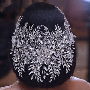 2022 Leaf Flower Diamond Tiara Long Barock Crystal Bridal Headwear Crown Rhinestone With Wedding Jewelry Hair Accessories Diamond Brid 290U