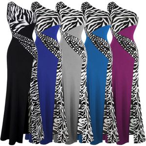 Angel-fashion Women One Shoulder Zebra Beaded Gemstones Stitching Evening Dresses Prom Gowns Evening Dress Party Dress 072 286M