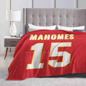 Cobertores Pat Mahomes Soft Warm Light Fino Blanket Sports Pattern Football Kansas City Patrick