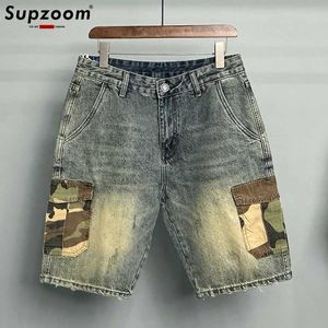Men's Shorts Supzoom New Arrival Hot Sale Summer Loose Patchwork Trendy Youth Casual Cargo Retro Camouflage Pocket Denim Shorts Men J240522