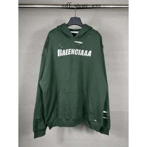 Balencigaa Designer Hoodies Mens Balencigaa Hoodie tröja Sweatshirt Parisian Classic Art Perforated Print Two Piece Set Hooded Long Sleeve Balencig Hoodie 751