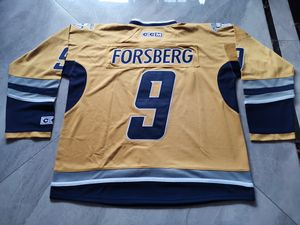 Хоккейные майки физические фотографии филип Forsberg Gold Men Yourd Women High School Size S-6xl или любое название и номер