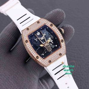 RM Watch Date Luxury Wristwatch Business Leisure Sky Star Series Automatic Machinery Full Drill Case Rit R Watch Mens Es