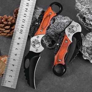 Camping Hunting Knives Avancerad fällkniv med nyckelring Portable Tactical EDC Multifunktionellt verktyg utomhusjakt Survival Cutting Knife Q240522